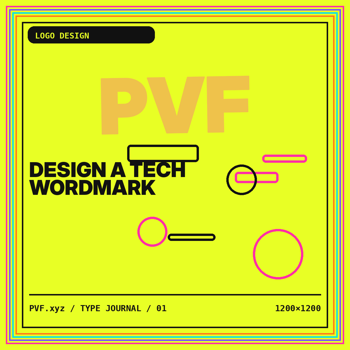 Design a Tech Wordmark typography card